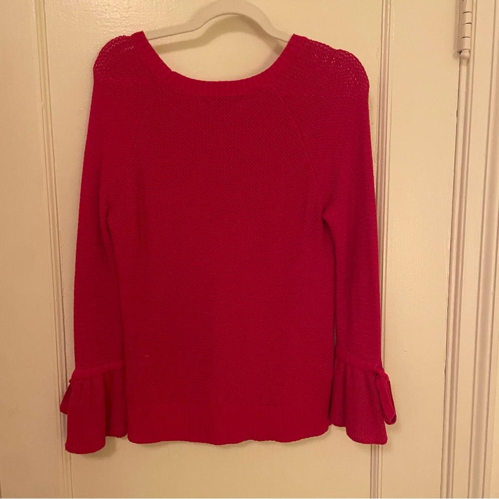 Ann Taylor LOFT Red Bell Sleeve Sweater - size M - NWOT - Picture 3 of 6